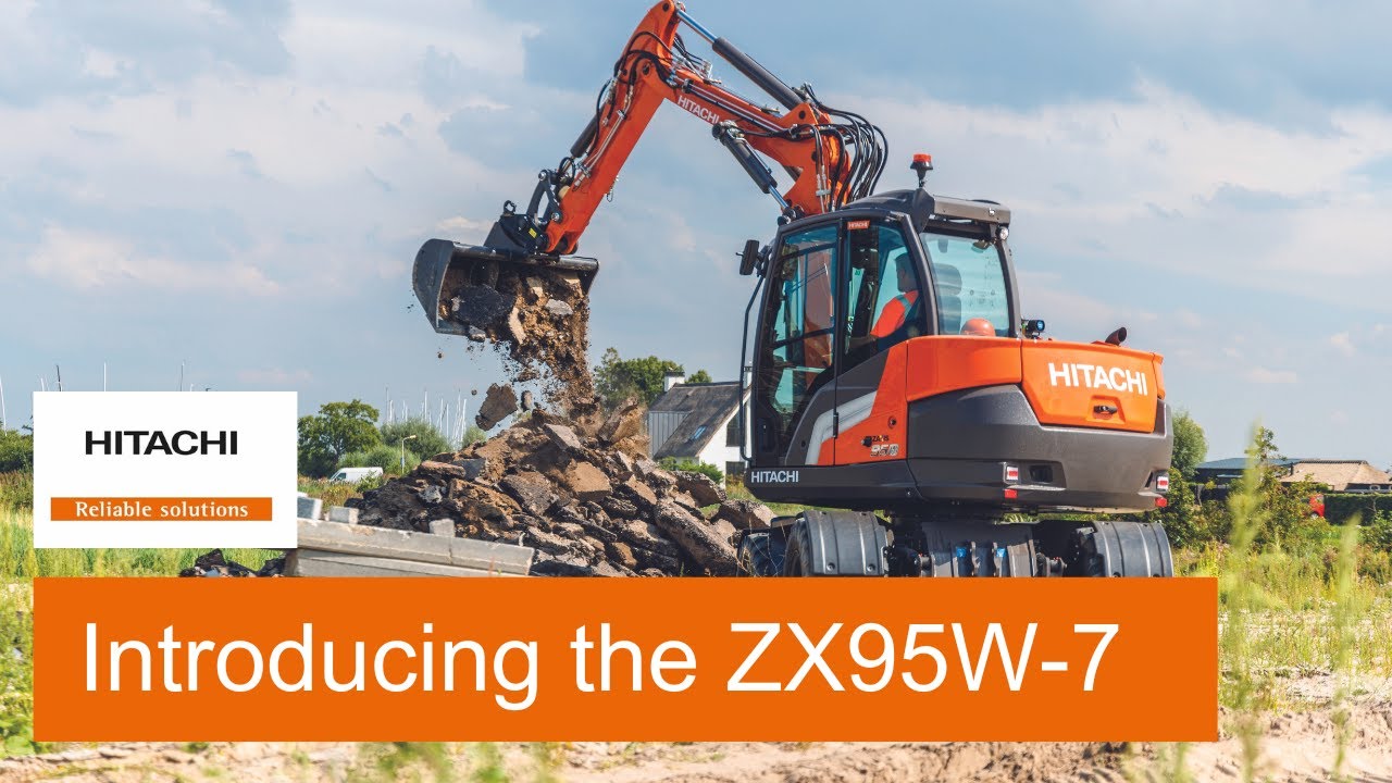Introducing the ZX95W-7 Wheeled excavator - YouTube