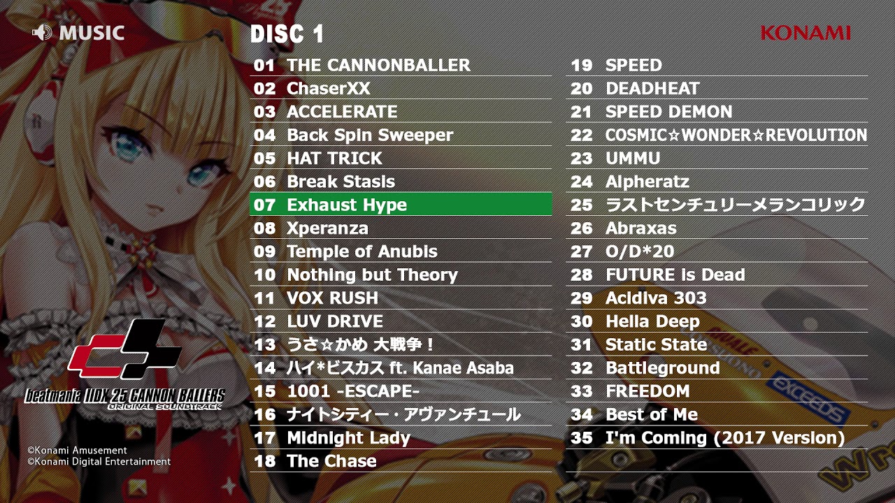 beatmania IIDX 25 CANNON BALLERS ORIGINAL SOUNDTRACK【DISC1