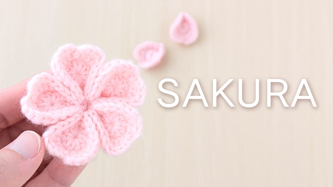 Crochet] How to Crochet a Cherry Blossom Motif (Petal Assembly