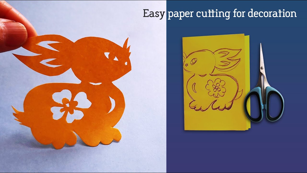 Funny year's rabbit decoration easy&fast / paper cutting/ chinese