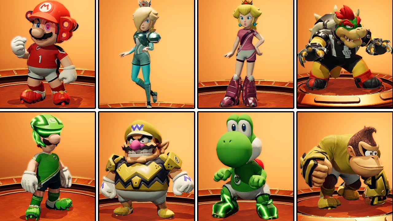 Mario Strikers: Battle League-All Character's Gear(Japanese) - YouTube
