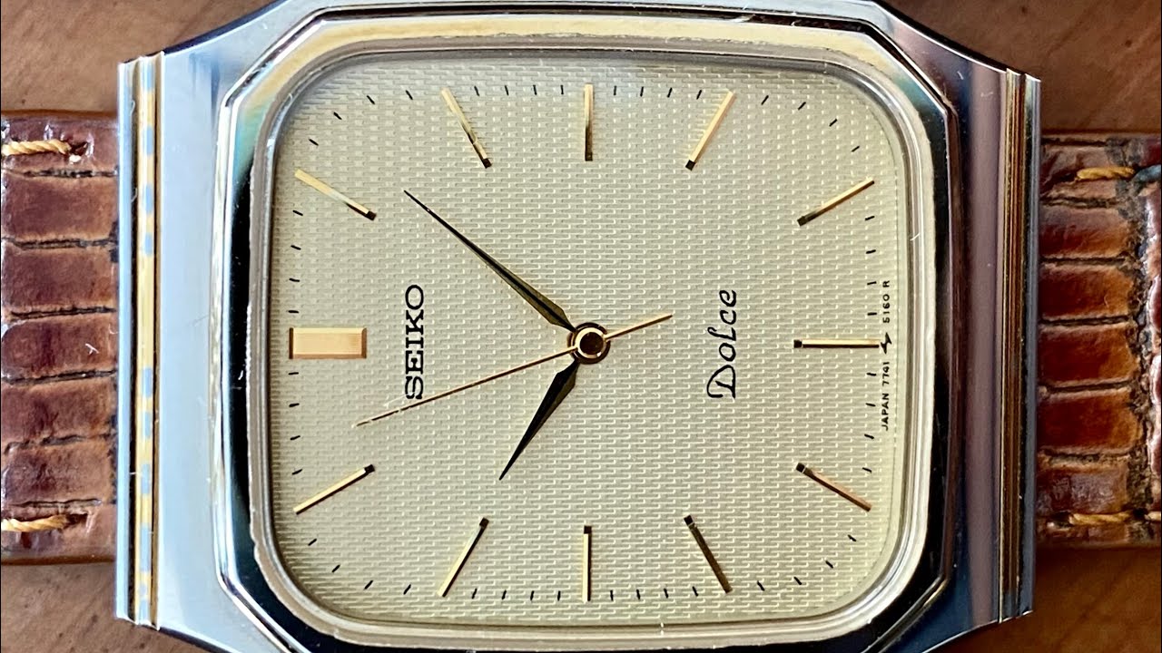 Vintage January 1988 Seiko Quartz Dolce 7741-5130 Waffle Dial