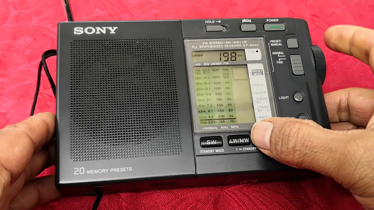 Sony ICF-SW40 PLL Synthesized World Receiver S.No. 105307 - YouTube