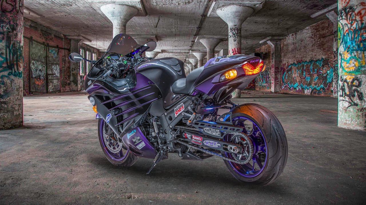 ZX14-R Voodoo Slash Cut Sidewinder Race Exhaust Full video and