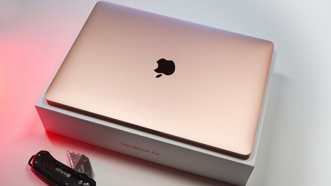 Unboxing M1 Chip Apple MacBook Air 13 inch in Gold with 8‑Core CPU