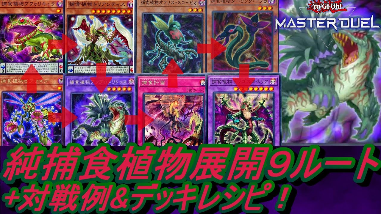 遊戯王マスターデュエル】純捕食植物デッキ展開ルート9パターン・回し