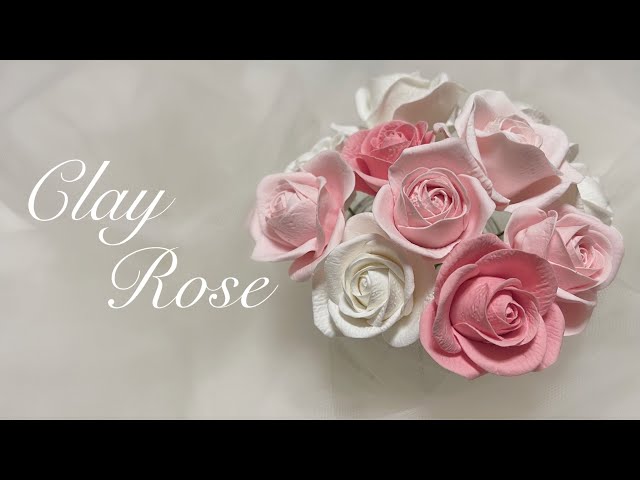 粘土でバラを作る/クレイフラワー/clayflower/rose/マジパン/handmade