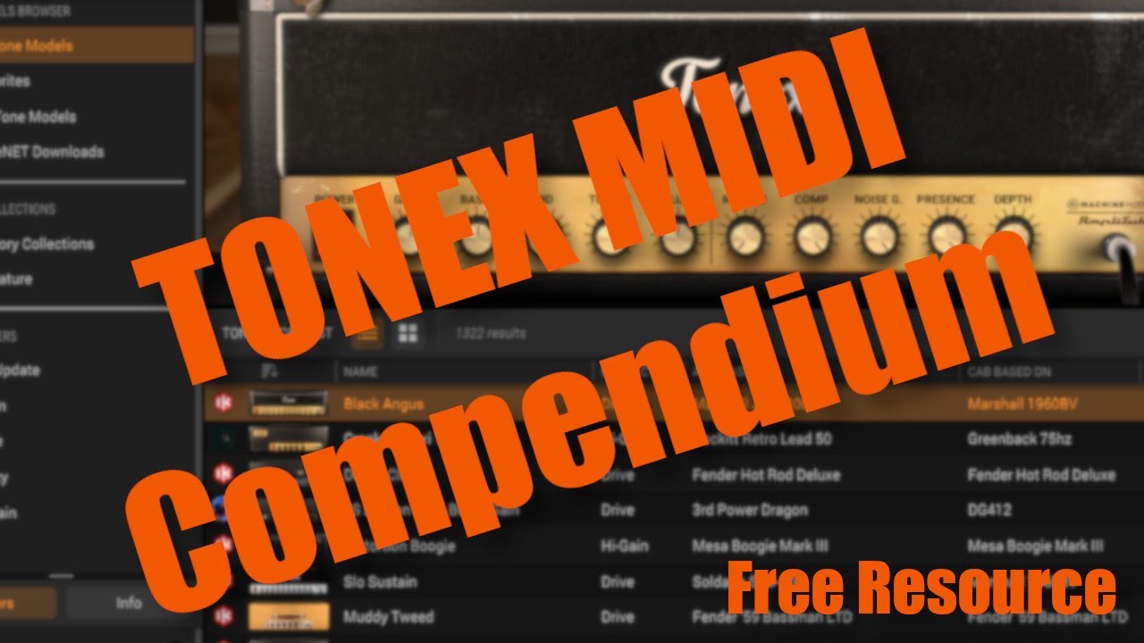New Free TONEX Resource - TONEX MIDI Compendium - YouTube