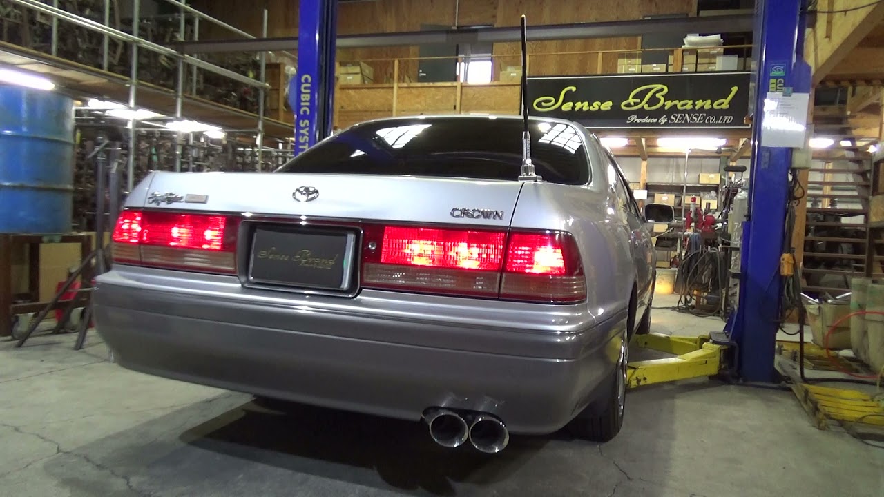 センスブランド 15クラウン ワンオフ マフラー サウンド - YouTube