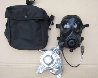 実物 AVON S10 ガスマスク 収納バッグ、吸収缶付 実物 AVON S10 ガス