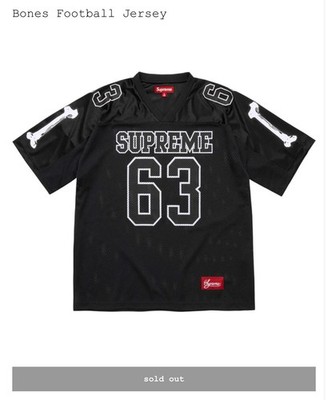 Supreme Bones Football Jersey (FW25) BLACK - SIZE XXL IN HAND