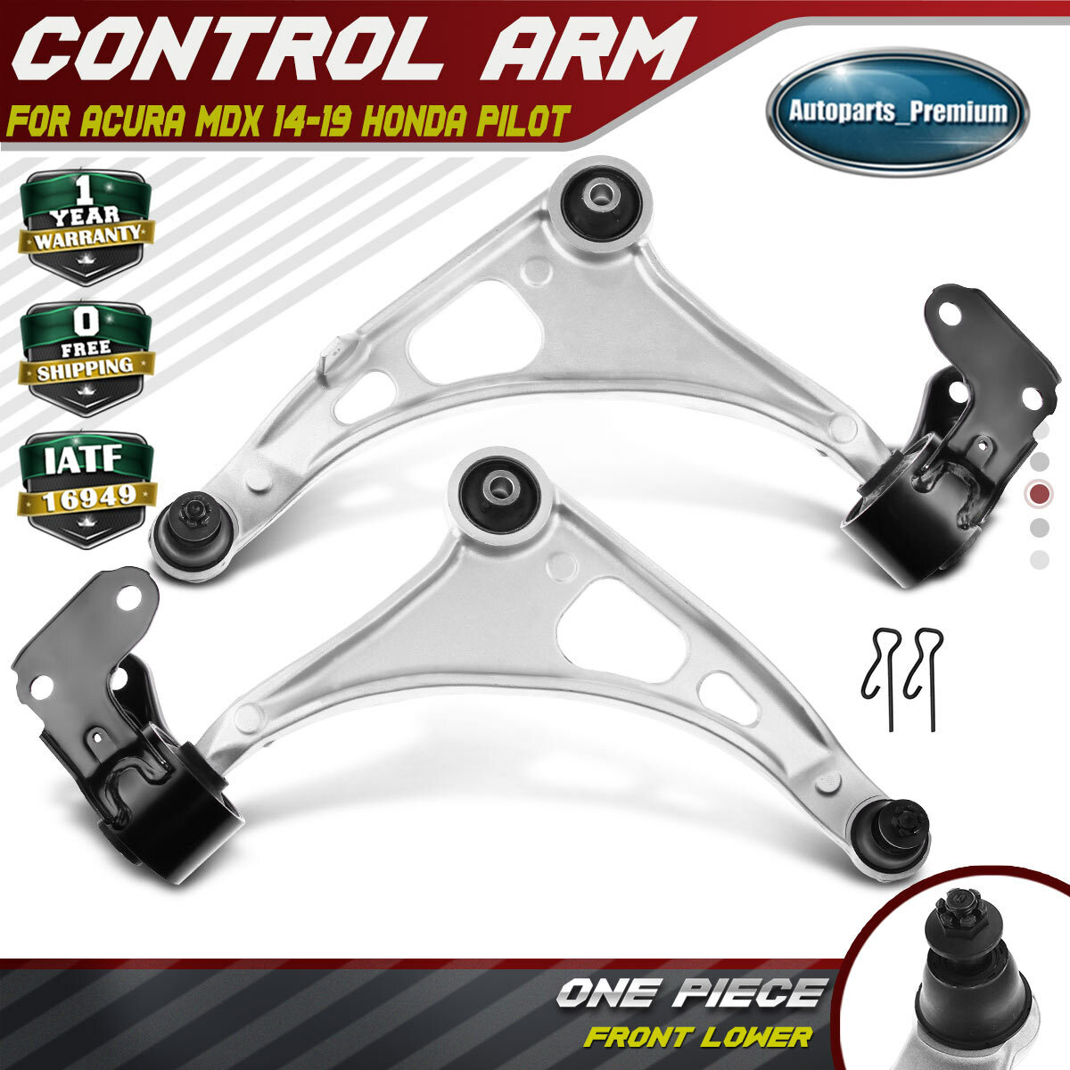 2x Front Lower Control Arm w/Ball Joint Assembly for Acura MDX 14