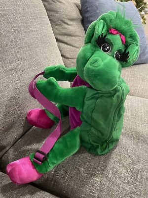 Kids Vintage 1990s Plush Baby Bop Backpack Barney The Dinosaur