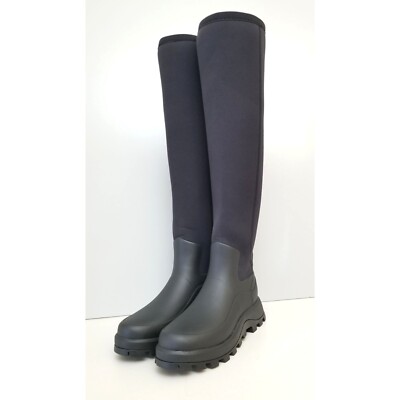 Hunter Tall City Explorer Boots in Black Neoprene Womens Size 6 37