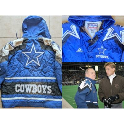 Dallas Cowboys 90s APEX puffer STARS jacket JERRY L blue white NFL