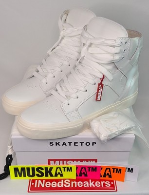 Muska Footwear Co SKATETOP Model-001 Nappa White Hi Top | MENS 12