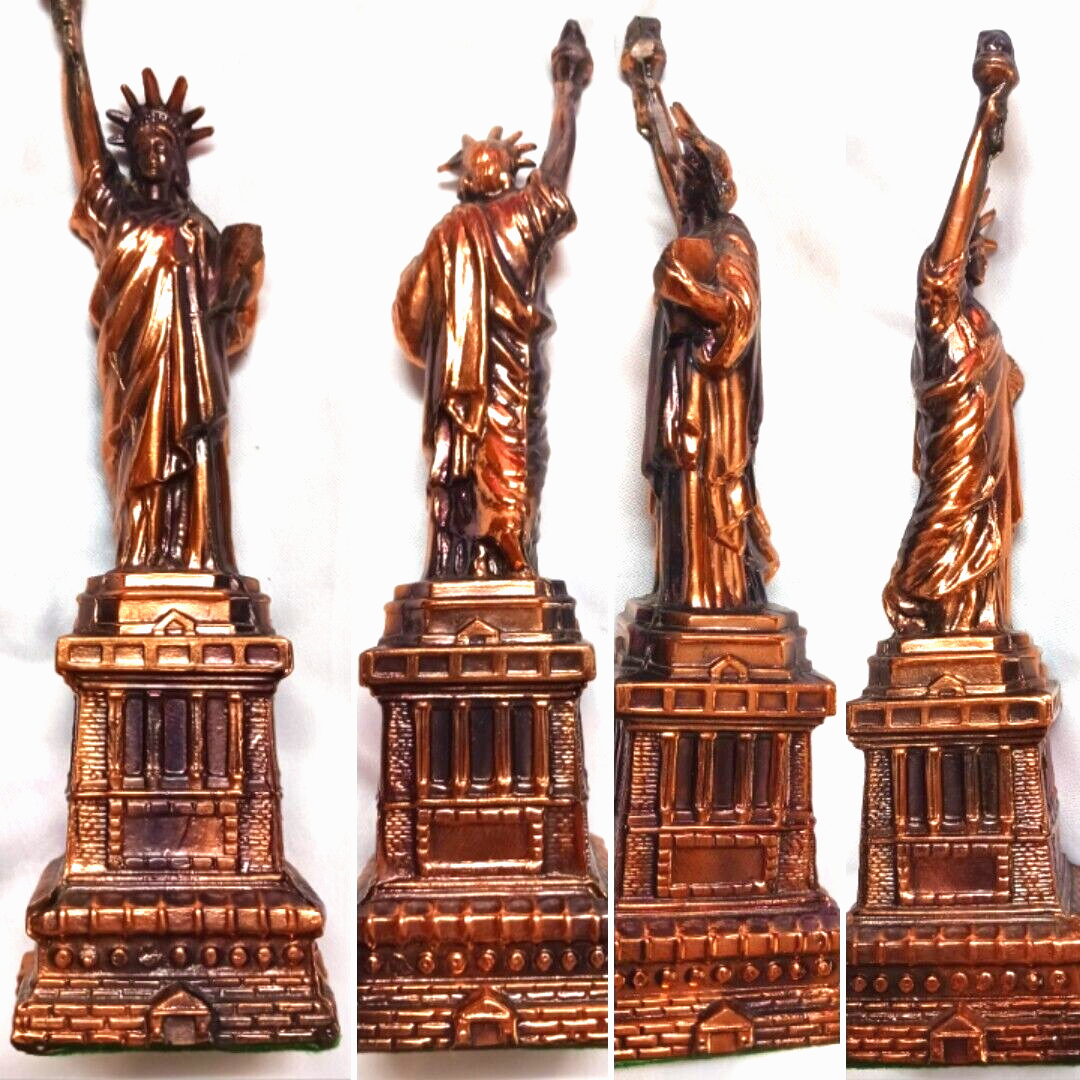 VINTAGE NYC SOUVENIR BRONZE/COPPER STATUE OF LIBERTY STATUE 9 1/2
