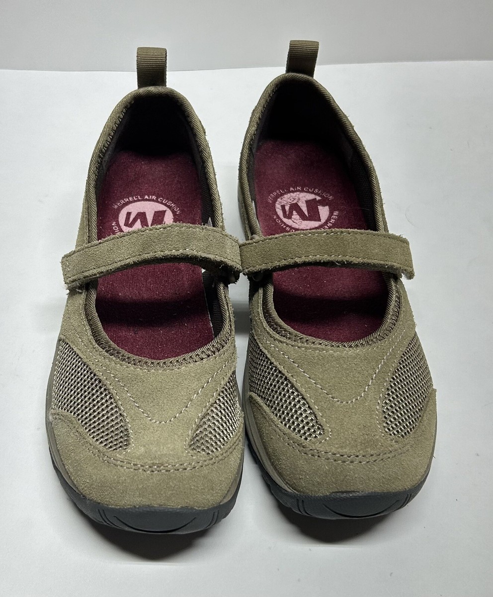 Merrill Women's Mary Jane Flats Size 6 - Tan Suede Slip On Shoes