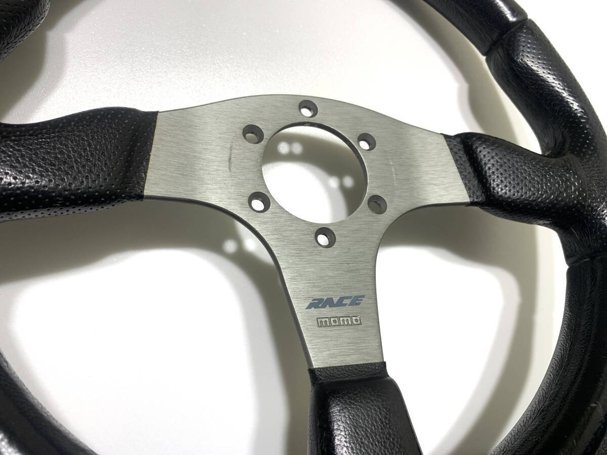 MOMO RACE D35 Steering Wheel 35Φ Black Leather Sports Type Vintage