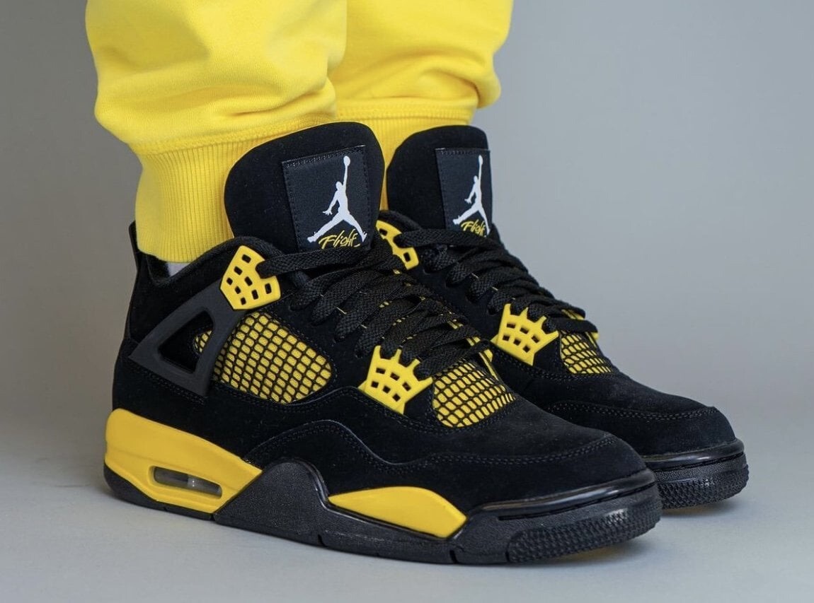 Air Jordan 4 Retro “Thunder” Black/Tour Yellow - Men's Size 9.5 | eBay