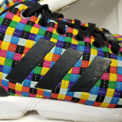 Adidas Art ZX Flux Weave Running Shoes Men 9.5 Multicolor Torsion