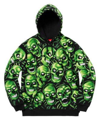 Supreme Skull Pile Hooded Sweatshirt Green SS18 (SS18SW41) Sizes