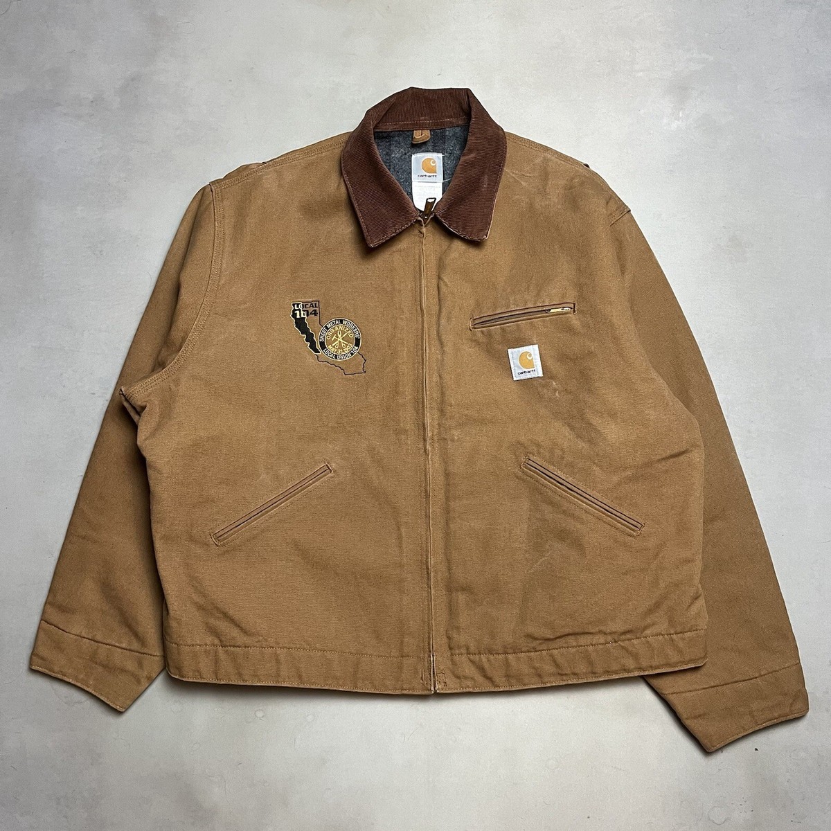 Vintage Carhartt Detroit J01 BRN Blanket Lined Jacket 52 Regular