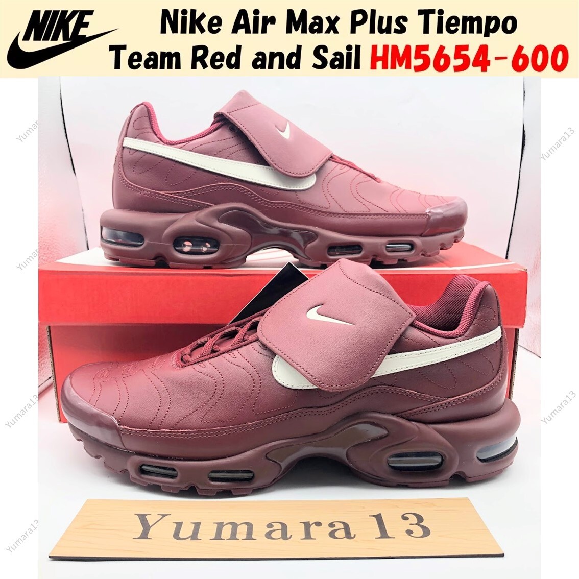 Nike Air Max Plus Tiempo Team Red and Sail HM5654-600 Men's Size