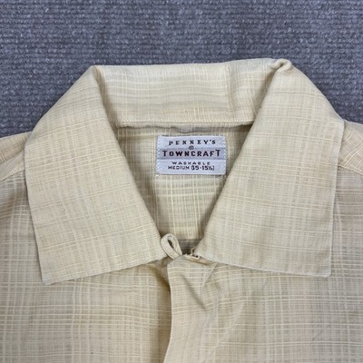 Vintage 50s Penneys Towncraft Loop Collar Button Up Shirt Mens