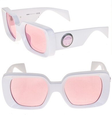 VERSACE MEDUSA MEDALLION 4473 White Pink VE4473 Unisex Chunky