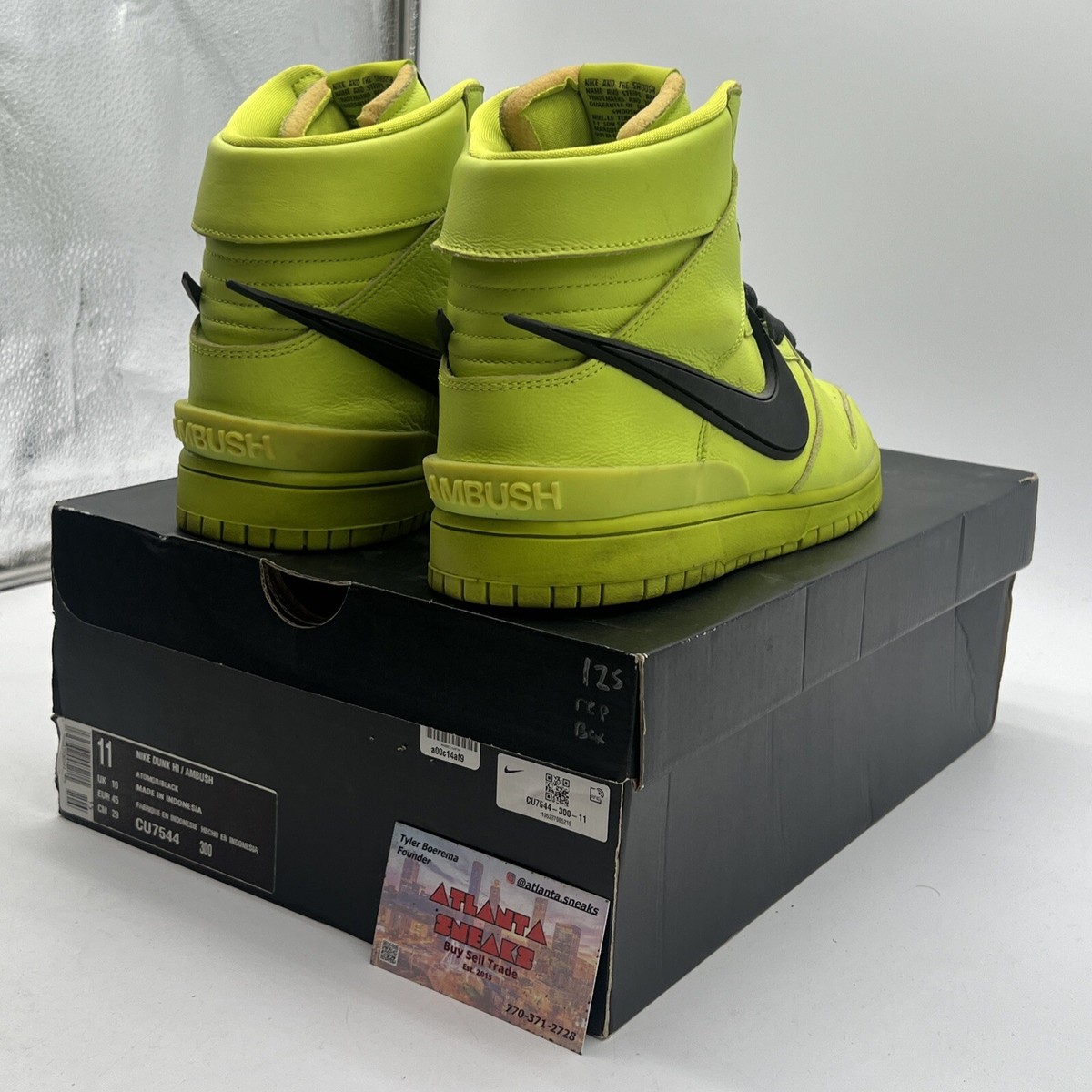 Size 11 - Nike AMBUSH x Dunk High Flash Lime (CU7544-300