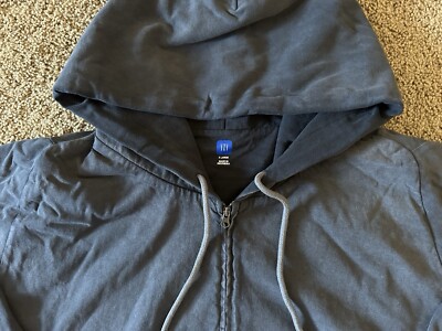 Size XL - Yeezy Gap Zip Up Drawstring Hoodie Poetic Black With