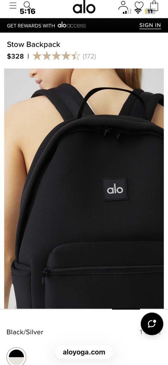 Alo Yoga Stow Backpack Black with Detachable Pouch. Brand new dead