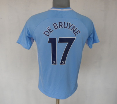 Manchester City 2017 Home Jersey #17 De Bruyne Nike Blue Shirt