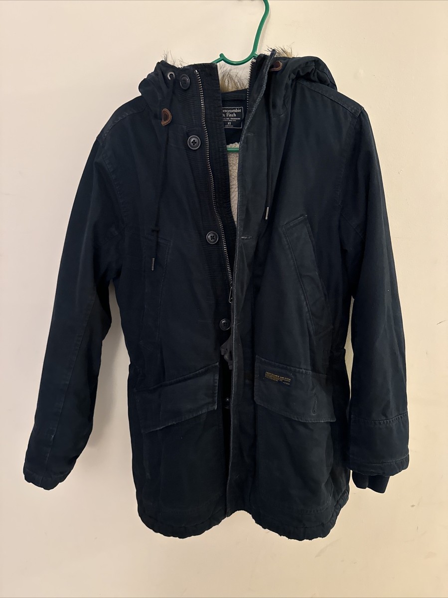 Abercrombie & Fitch Jacket Sherpa Fleece Lined Men's SZ XS Fur