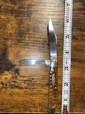 CASE XX (1940-64) 62087 2-Blade Jack Knife BONE Handles (Greenbone