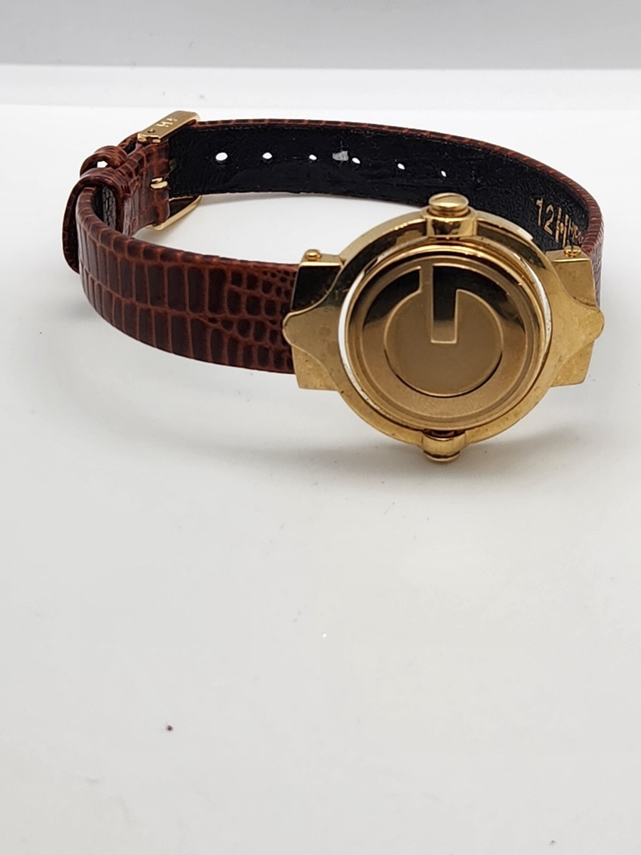 Gucci Women's Reverso Gold Plated White Dial 27mm Watch 6600L