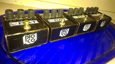 80s 1984 and 1986 vintage ProCo Rat White and Black Face guitar