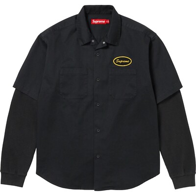 Supreme Thermal Sleeve Work Shirt FW23 3colors Black Olive Blue