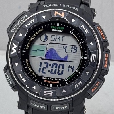Excellent condition PRO TREK PRW-2500 radio solar watch, black