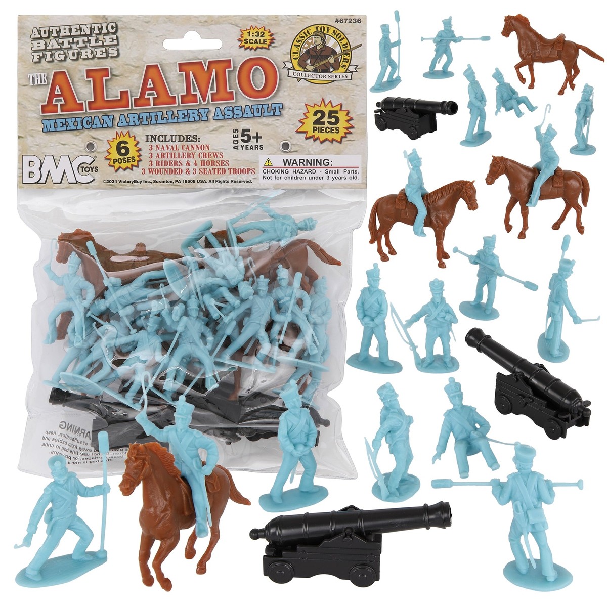 BMC CTS Alamo Mexican Artillery Powder Blue Plastic Soldier