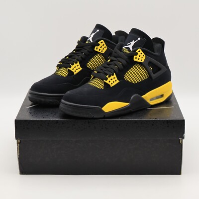 DH6927-017 Nike Air Jordan 4 Retro Thunder Lightning Black Tour