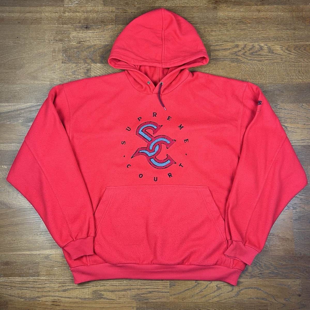 Vintage 90s Nike Supreme Court Fleece Hoodie Nike FIT Red Men's
