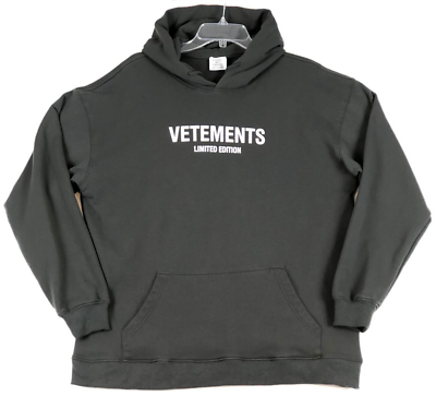 Vetements Limited Edition Oversized Black Hoodie MSS18HK1 Unisex