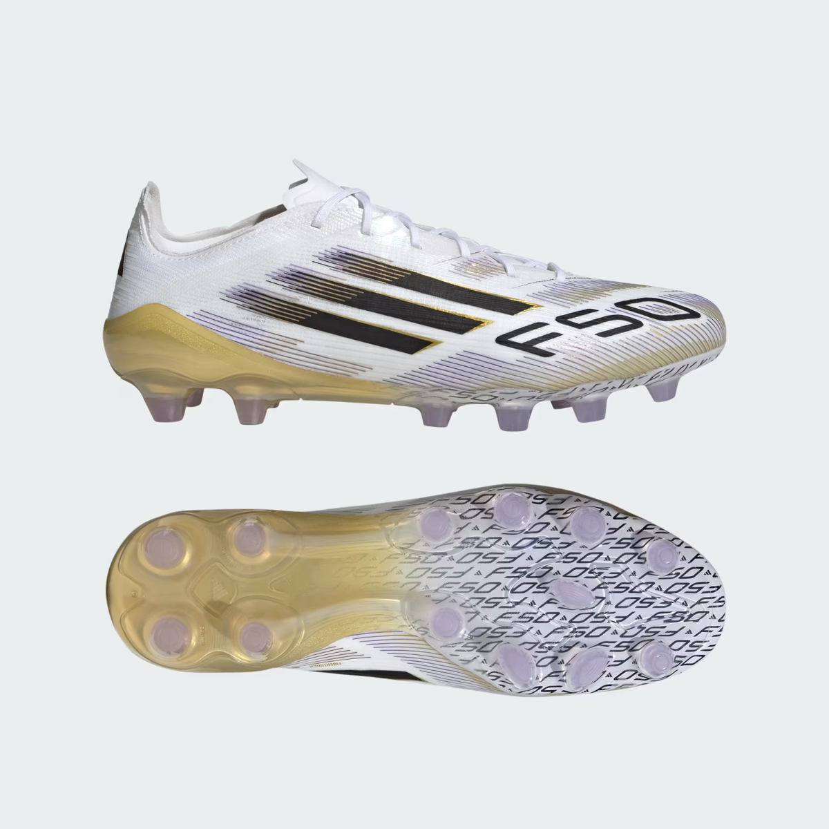adidas Soccer Cleats F50 ELITE HG/AG JAPAN Footwear White/Gold