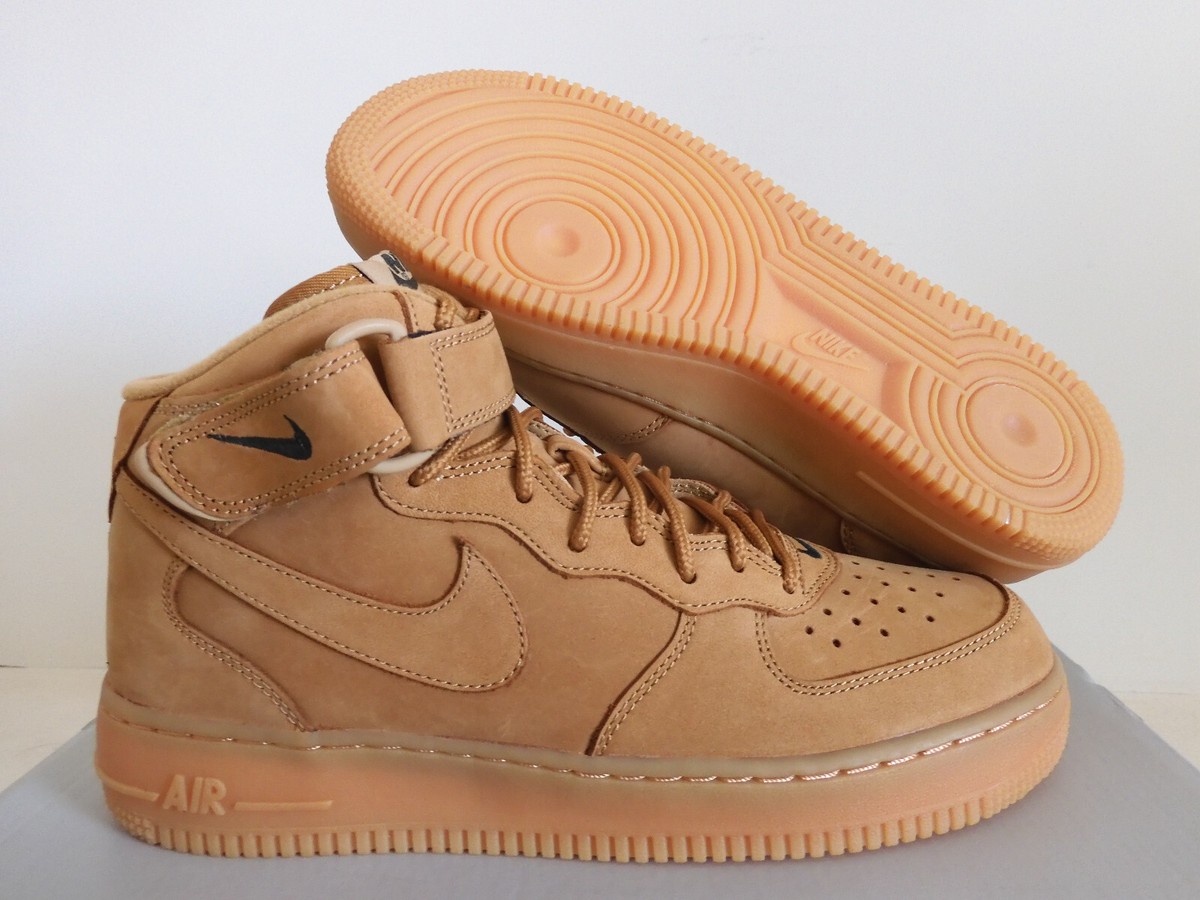 NIKE AIR FORCE 1 MID 07 PREMIUM QS FLAX-WHEAT SZ 8.5 