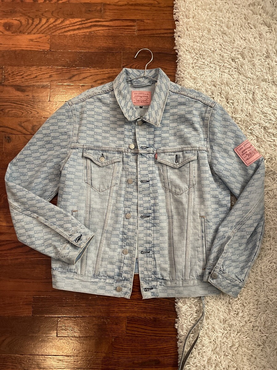 🔥🔥LEVI'S X KITH BLUE DENIM JACKET MONOGRAM SIZE MEDIUM M | eBay