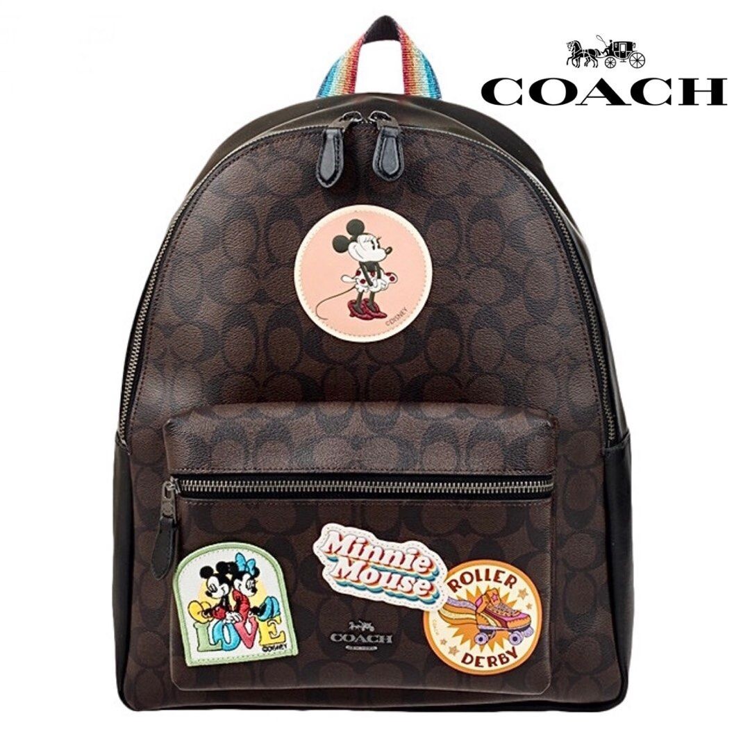 COACH x DISNEY Mickey Minnie Mouse Emblem Signature Leather