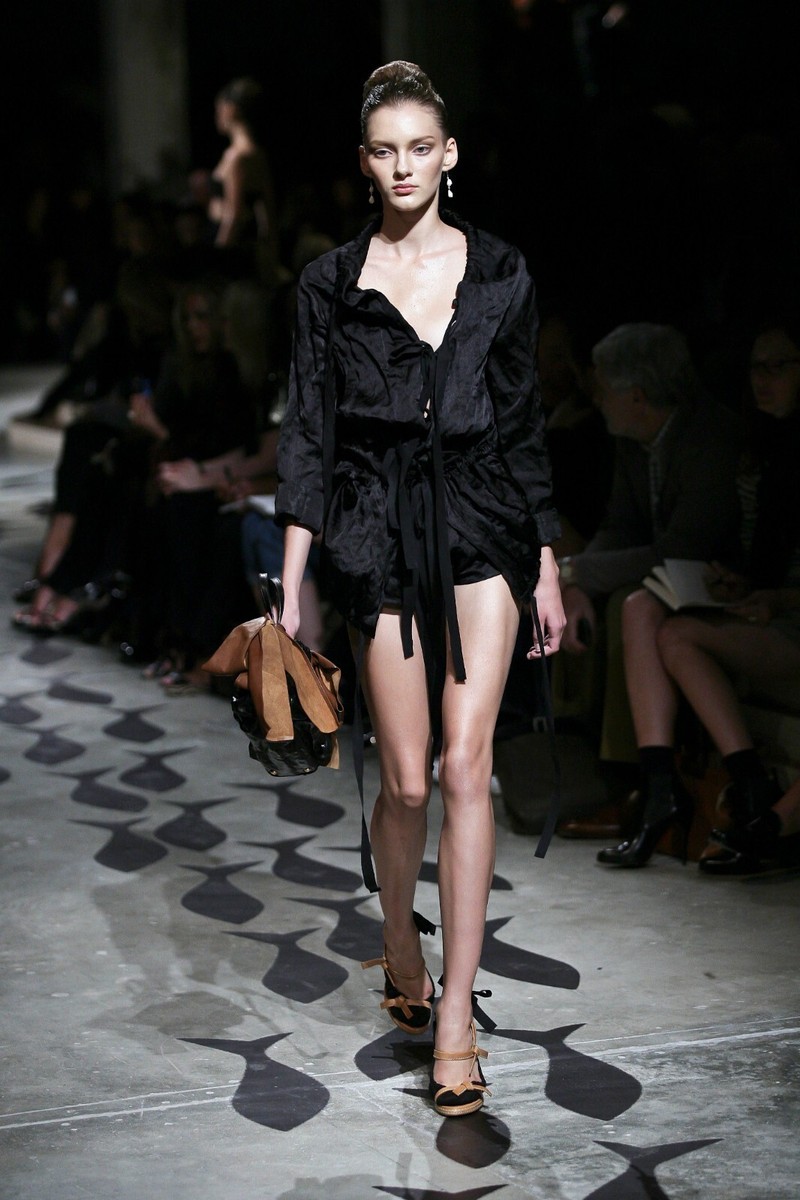 Prada Spring 2009 Archive Navy Blue Crinkled Loose Shoulder