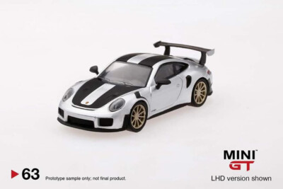 MINI GT Porsche 911 Turbo GT2RS GT GT Silver Metallic #63 ~ 1/64